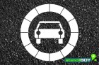 Verkehrszeichen Schablone "Verbot für Kraftwagen"