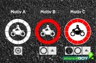 Verkehrszeichen Schablone "Verbot für Krafträder"