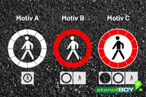 Verkehrszeichen Schablone "Verbot für Fußgänger"