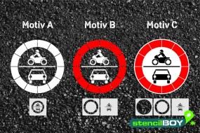 Verkehrszeichen Schablone "Verbot für Kraftfahrzeuge"