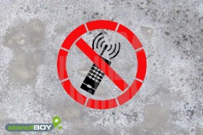 Schablone "eingeschaltete Mobiltelefone verboten"