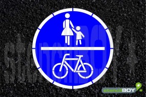 Verkehrszeichen Schablone "Gemeinsamer Geh- und Radweg"