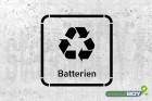 Schablone Abfallkennzeichen "Batterien"
