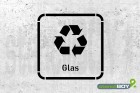 Schablone Abfallkennzeichen "Glas"