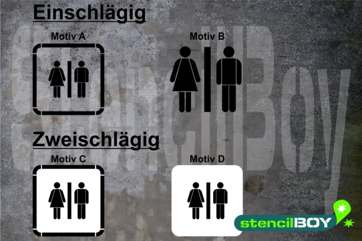 Women-Men/Damen-Herren/Unisex-WC - Schablonen