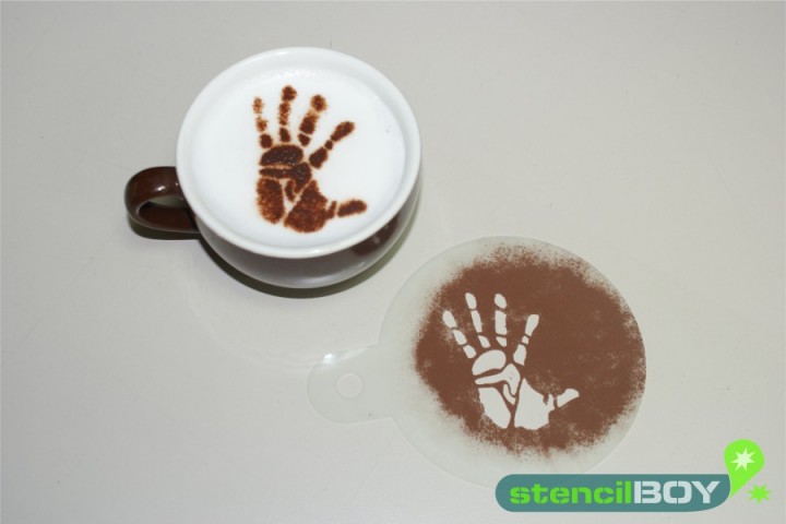 Cappuccino Schablone "Hand"