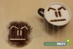Cappuccino coffee stencil "Non - Smiley - Peter"