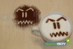 Cappuccino coffee stencil "Bad - Smiley - Kevin"