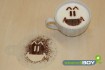 Cappuccino coffee stencil "Smiley - Hannes"