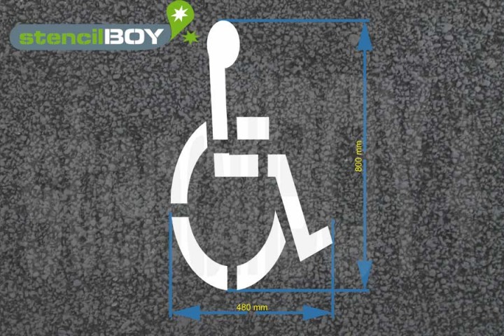 "Rollstuhlfahrer" Bodenmarkierungs-Schablone