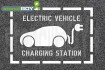 "Electric Vehicle - Charging Station" Floor marking stencil with frame
