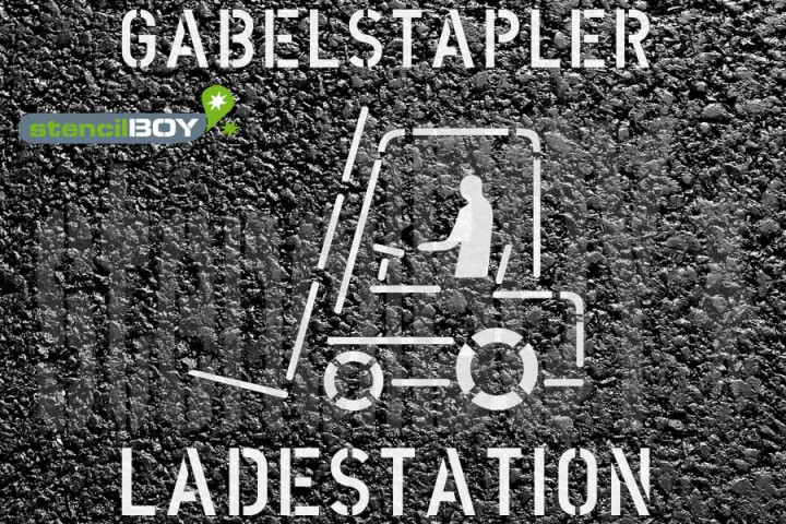 "Gabelstapler - Ladestation" Bodenmarkierungs-Schablone