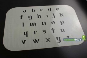 Kleinbuchstaben-Schablone Stencilfont GO (altertümlich, altdeutsch)