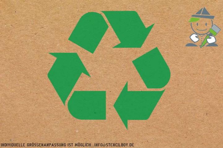 "Recycling - Recycled" Boden- und Wandmarkierungs-Schablone
