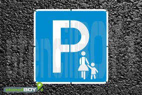 "Mutter-Kind Parkplatz bzw. Eltern-Kind Parkplatz" Bodenmarkierungs-Schablonenset