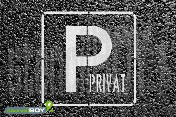 "PRIVAT-Parkplatz" Bodenmarkierungs-Schablone