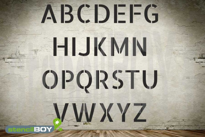400mm Buchstabenschablonen Font AL mit Sprühnebelschutz