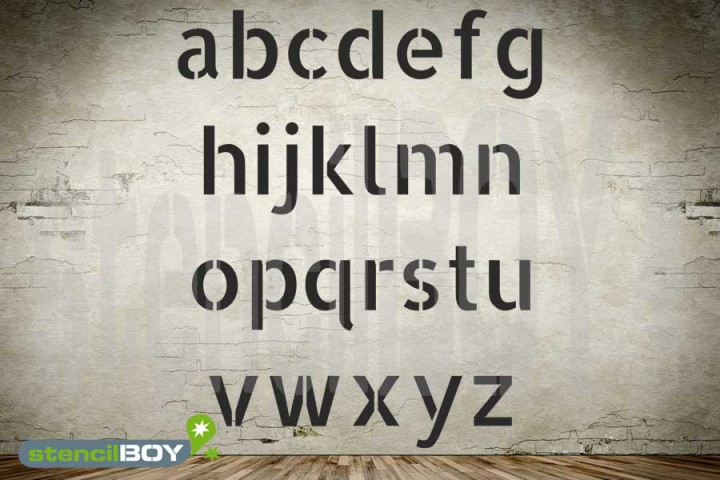 200mm Kleinbuchstabenschablone Font AL mit Sprühnebelschutz