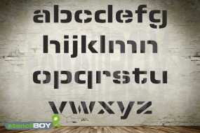 110-150mm Kleinbuchstabenschablonen Font ESS mit Sprühnebelschutz
