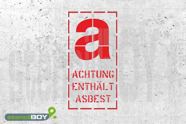 "Achtung enthält Asbest" Gefahrenkennzeichen-Schablone
