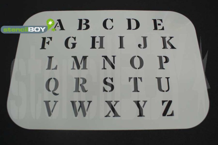 Schablonenschrift QBIX Schablonen Buchstaben set Briefhöhe 5cm Swash Briefschablonen
