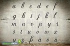 Kleinbuchstabenschablonen Set A-Z Schrift RA mit Sprühnebelschutz